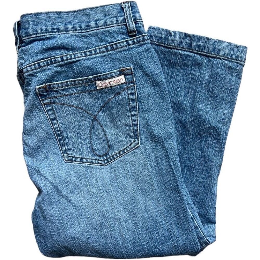 Womens Vintage Calvin Klein Y2K Classic Stonewash Denim Jean Jeans Capris  Sz 10